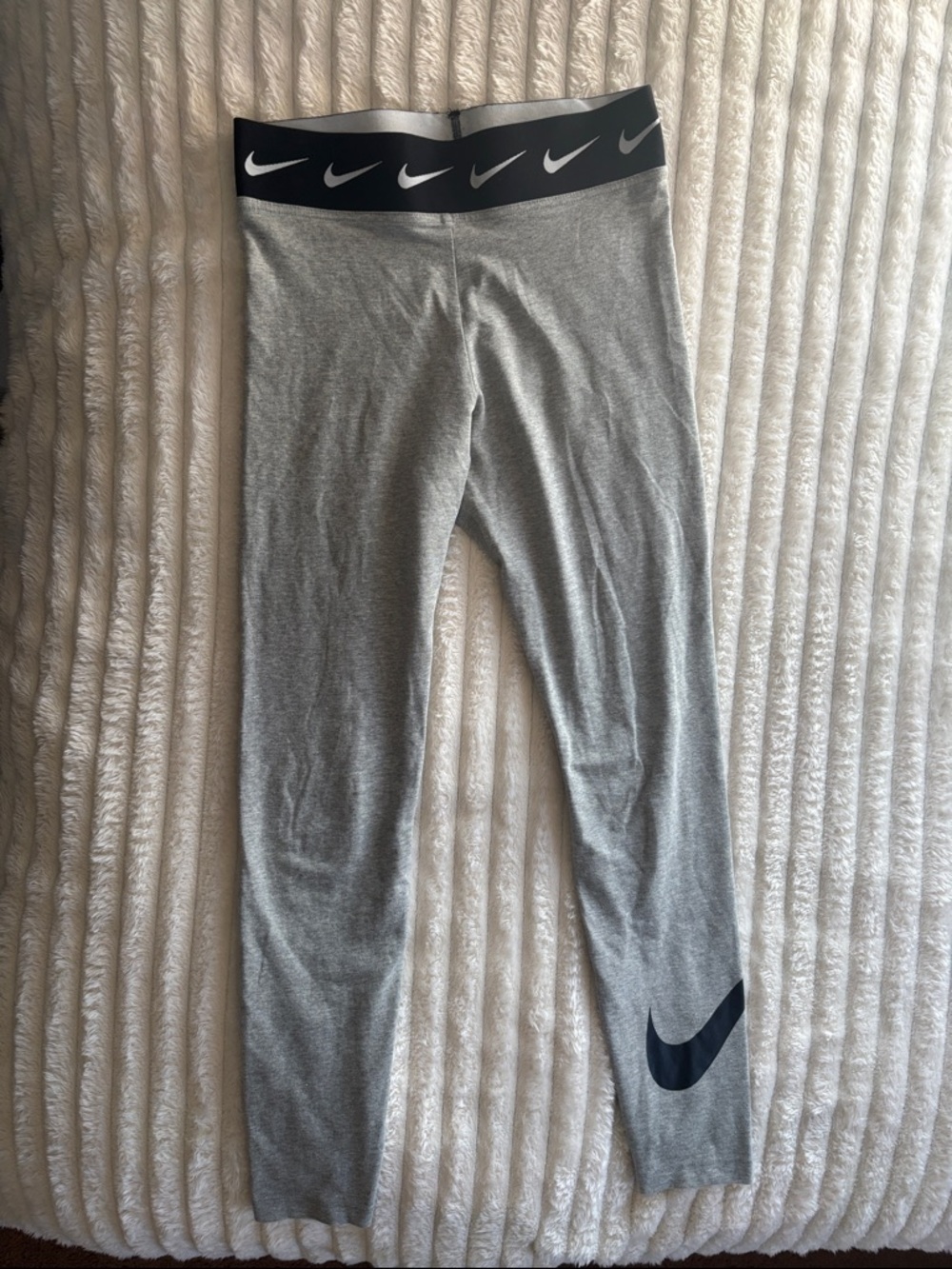 Nike Gray Leggings with Black Branded Waistband